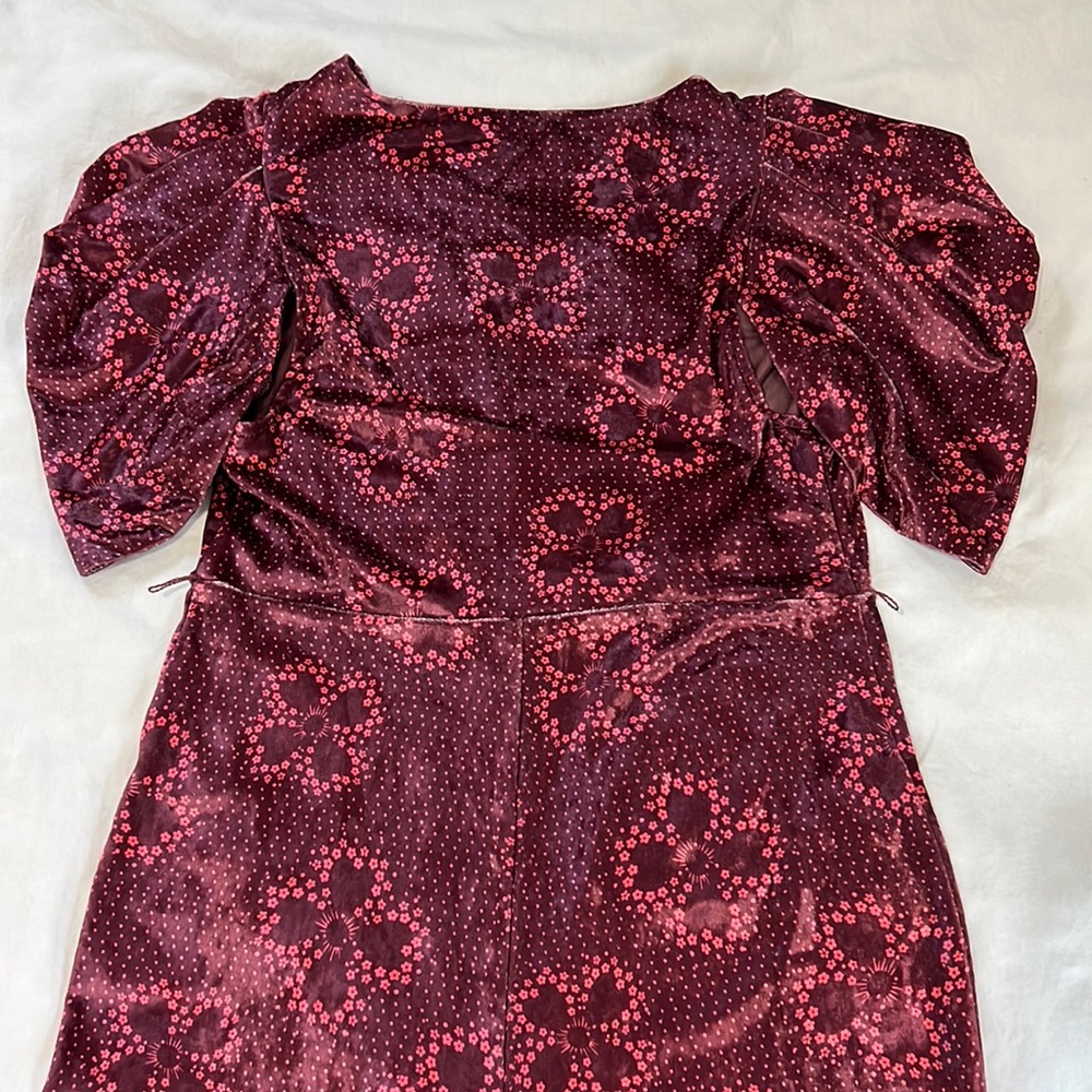 Free People Mulberry Floral Rosaline Velvet Flared Leg Jumpsuit - Picture 15 of 16